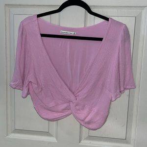 Abercombie & Fitch Pink cropped top - MEDIUM
